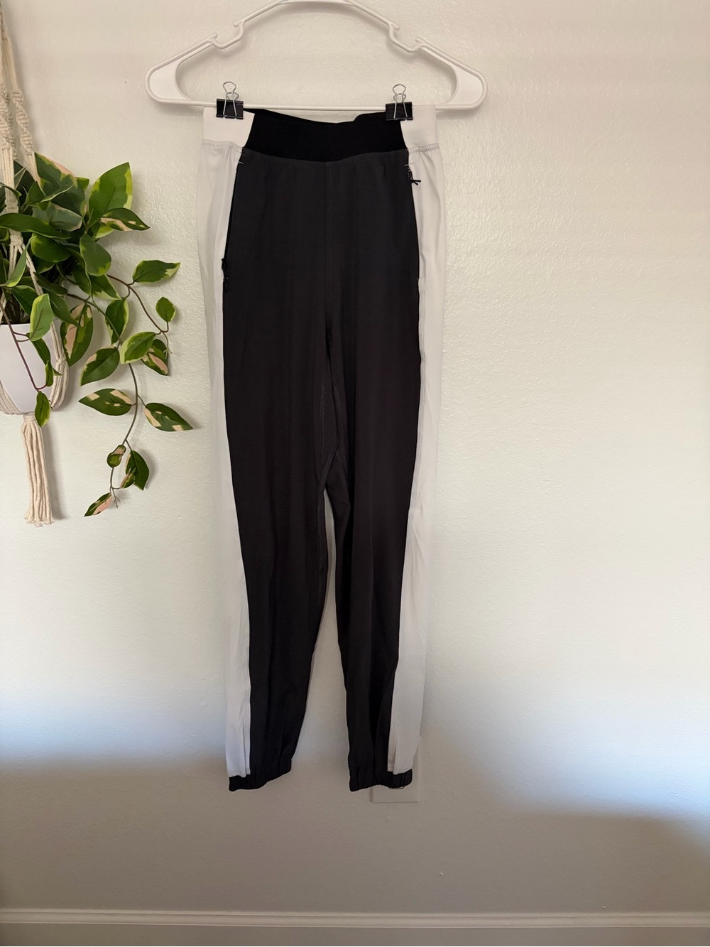 Lulu Gray & White Track Pants with Side Panels